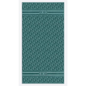 Dior Oblique Logo Green Monogram Classic Terry Cotton Jacquard Bath Beach Towel
